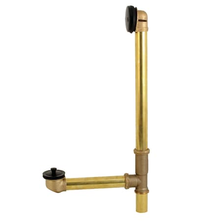 Kingston Brass DLL3180MB 18" Tub Waste & Overflow W/ Lift & Lock Drain, 20 Gauge, Blk DLL3180MB